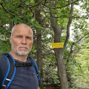 Rastislav Biarinec na vrcholu Łysiny (8.8.2025 15:25)