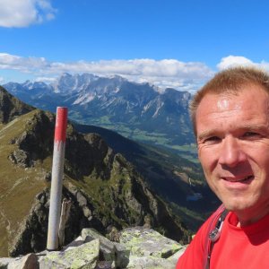 Divočák on the summit of Hasenkarspitze (31.8.2025 14:26)