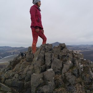 Monika na vrcholu Trojhora (25.1.2025 11:48)