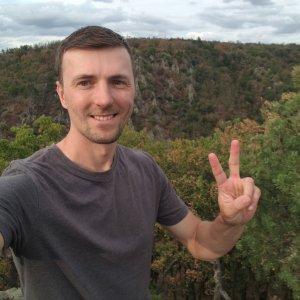 Jiří Králík on the summit of Šobes (10.9.2026 17:28)
