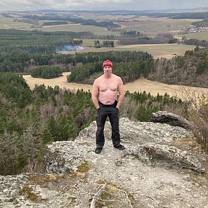 Petr Karmazín on the summit of Kozelka (2022)