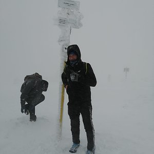 Radim Fcb on the summit of Góra Pięciu Kopców (30.1.2021 21:45)