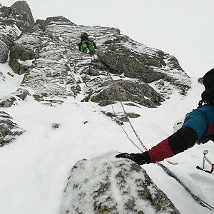 Mikeš na vrcholu Lomnický štít (20.1.2018 10:50)