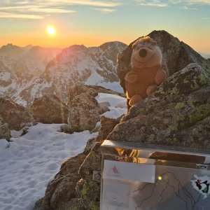Pavel Svoboda on the summit of Pyšný štít (7.3.2025 17:30)