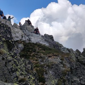 Šárka Dufková on the summit of Rysy (29.7.2022 12:15)