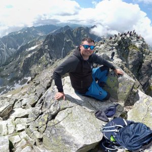 Martin Snopek on the summit of Rysy (29.6.2023 14:30)
