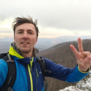 Jiří Králík on the summit of Sas-kő (1.1.2026 14:41)