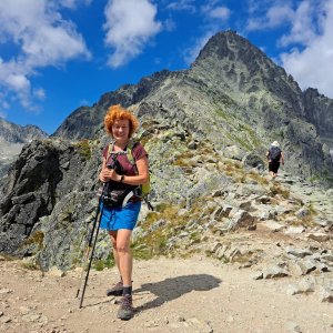 Horalka Anička on the summit of Veľká Lomnická veža (13.8.2023)