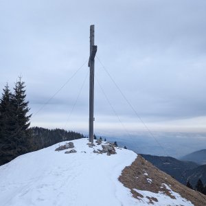 Michal Hájek na vrcholu Erzkogel (19.2.2026 12:09)