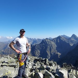 Pavel Svoboda on the summit of Mengusovský štít (29.9.2023 12:59)