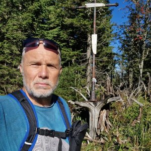 Rastislav Biarinec on the summit of Polica (15.9.2025 10:35)