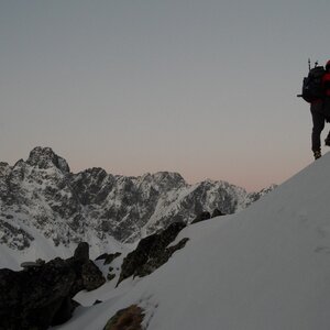 marko on the summit of Javorový štít (3.4.2011 22:19)