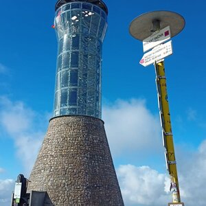 Anička on the summit of Králický Sněžník (4.10.2022 13:30)