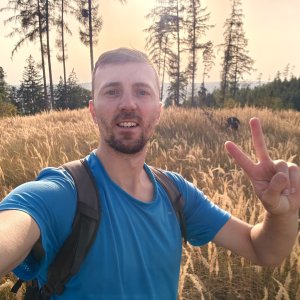Jiří Králík on the summit of Malá Plániva (28.8.2026 18:05)
