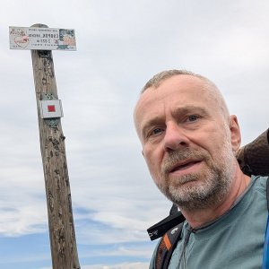Michal on the summit of Chopok (16.7.2026 12:45)