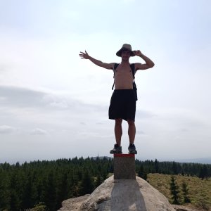Vojtěch Tomčany on the summit of Medvědí skála (16.8.2025 0:00)