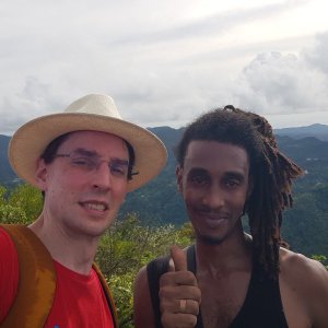 Rudolf Leška na vrcholu Petit Piton (7.1.2026 9:30)