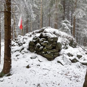Martin Matějka on the summit of Suchoń (9.2.2026 11:24)