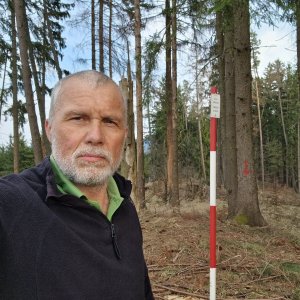 Rastislav Biarinec on the summit of Žár (20.3.2026 15:57)