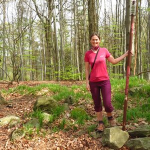 Iveta Válová on the summit of Plešivec (13.4.2024)