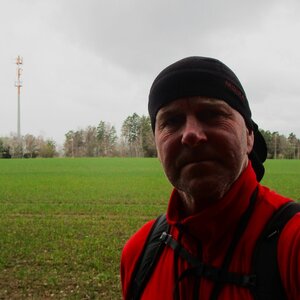 Michal Kříž on the summit of Vrchy (16.3.2024 10:25)