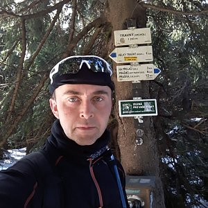 Pavel Skřičík na vrcholu Travný (30.3.2019 9:49)