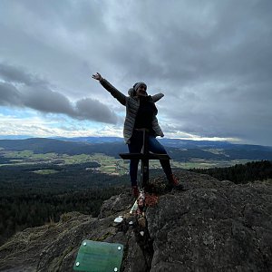 Galorka on the summit of Steinbühler Gesenke (25.3.2023 4:30)
