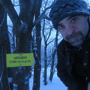 Daniel Ledl on the summit of Hrúbky (20.2.2023 16:15)