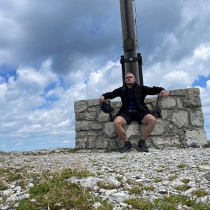 Jakub Fabry on the summit of Schöttelkarspitze (13.7.2025 11:40)
