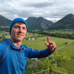 Jiří Králík on the summit of Dörflstein (9.5.2026 18:09)