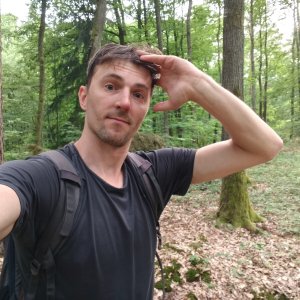 Jiří Králík on the summit of Široká (4.6.2026 19:27)