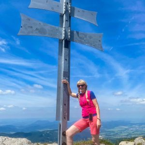Jiřka Niedobová on the summit of Kľak (18.6.2025 14:00)