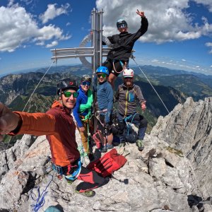 David Ryšavý on the summit of Fleischbank (4.7.2026 14:28)