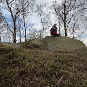 Petr Karmazín on the summit of Měděnec (2026)