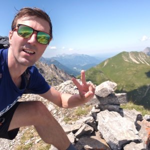 Jiří Králík on the summit of Grubiggrat (12.7.2026 13:41)