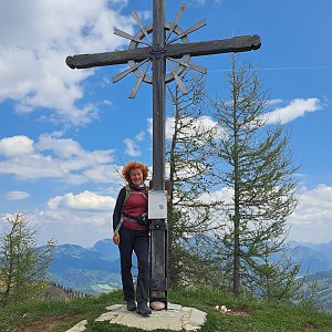 Horalka Anička on the summit of Thorhohe (21.5.2023)