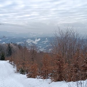 Milda on the summit of Kýčera (2.2.2026 15:42)