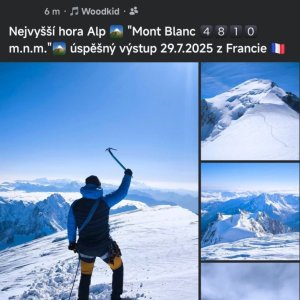 Björn Connor Chuchválek na vrcholu Mont Blanc de Courmayeur (29.7.2025 9:10)