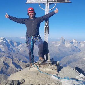 Krtek on the summit of Täschhorn (30.7.2026 8:00)