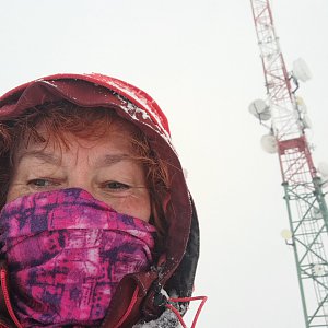 Horalka Anička on the summit of Strážka (22.1.2023)