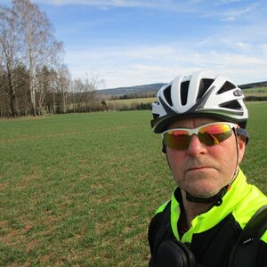 Michal Kříž on the summit of Doubravský vrch (29.3.2024 15:18)