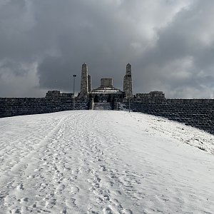 Alexandr Starý on the summit of Bradlo (4.2.2023 11:20)