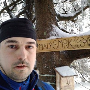 Petr Kowolowski na vrcholu Malý Smrk (19.1.2018 16:00)