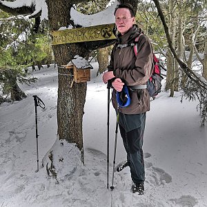Pavel a Lukáš na vrcholu Malý Smrk (13.2.2020 11:45)