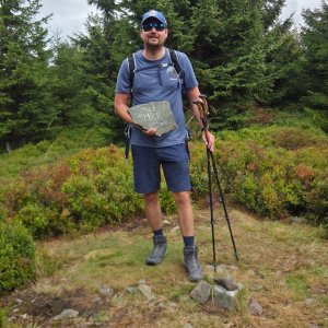 Martin Snopek on the summit of Malý Smrk (19.8.2026 12:29)