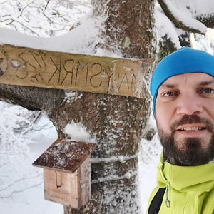 Tomík na vrcholu Malý Smrk (3.1.2021 12:41)