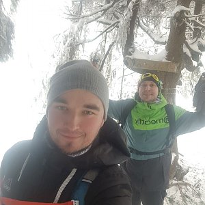 Michal Petrovský na vrcholu Malý Smrk (10.1.2021 13:12)