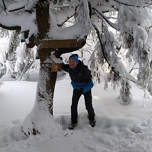 Petr Bartoň na vrcholu Malý Smrk (17.1.2021 12:30)