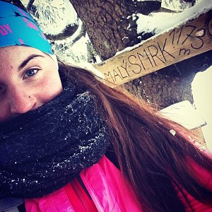 Paula Siudová na vrcholu Malý Smrk (12.2.2019 13:19)