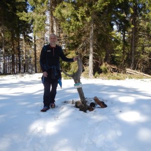 Rastislav Biarinec on the summit of Pupov (30.3.2019 12:50)